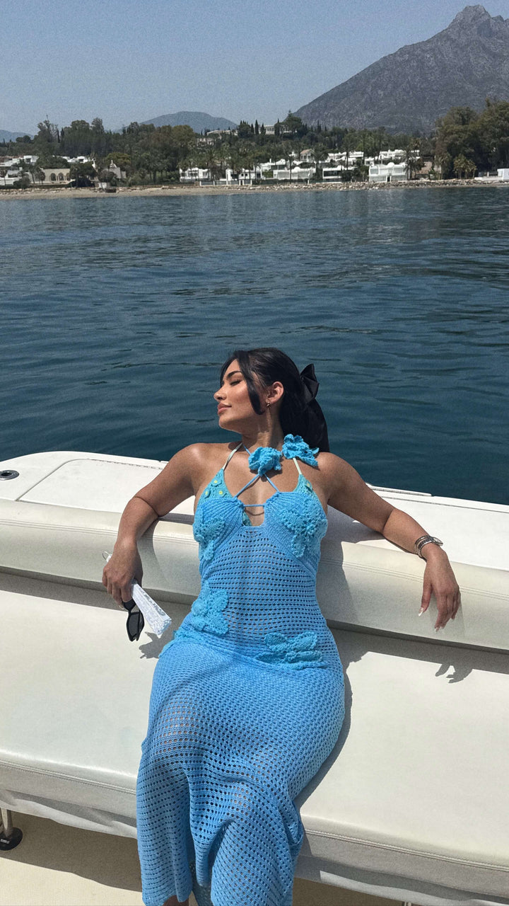 Azure Siren Crochet Dress