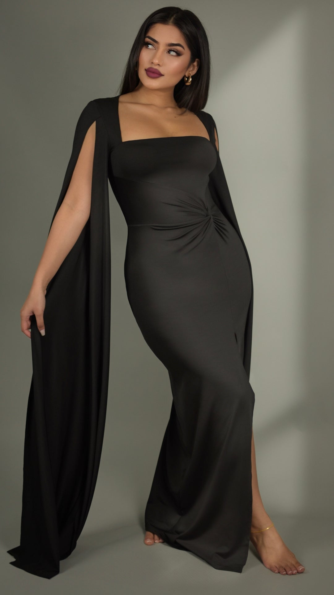 Celine - Draped Black Gown