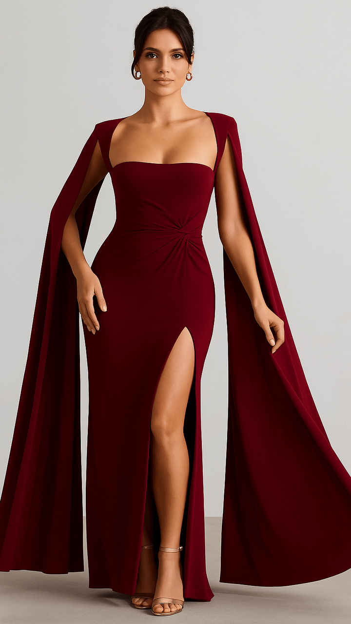 Celine - Draped Black Gown