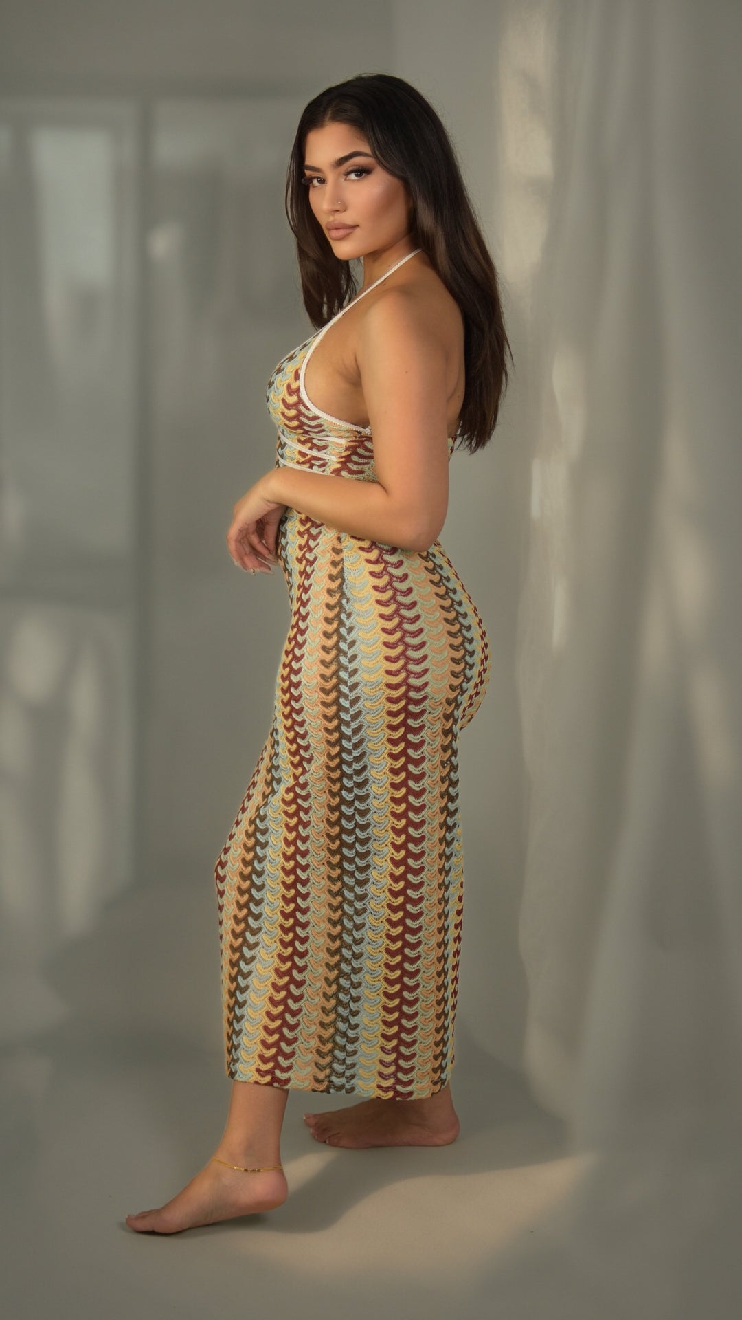 Hana Multicolour Knit Maxi Dress