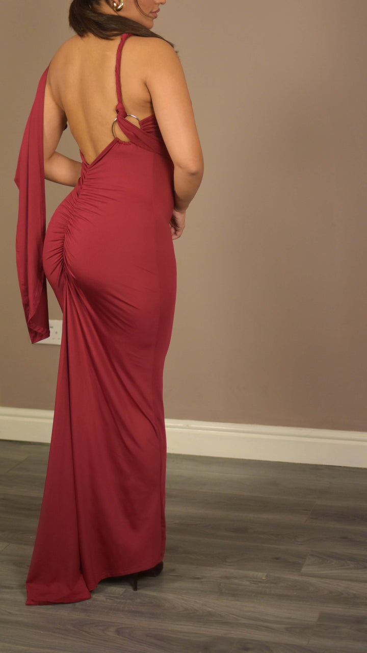 Alina - Crimson Elegance Gown